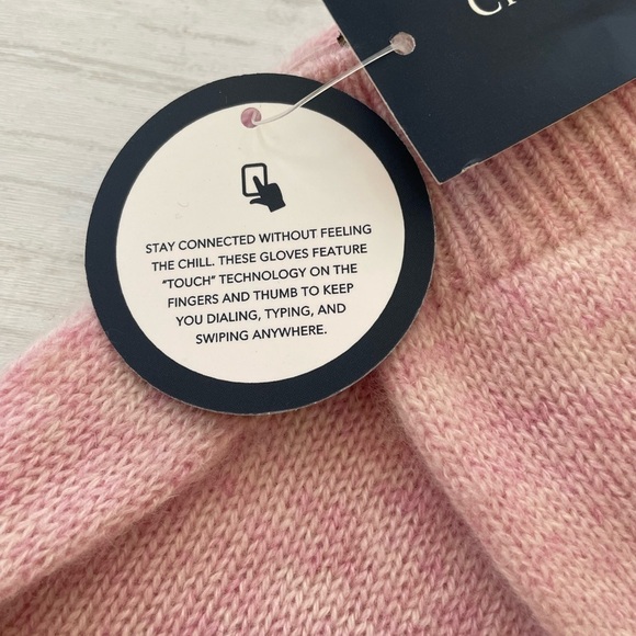Touch Screen Compatible Gloves Charter Club 100% Cashmere Pink One-Size NWT - Picture 5 of 7
